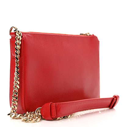 Versace Saffiano Calfskin Palazzo Chain Crossbody Red 3 of 11