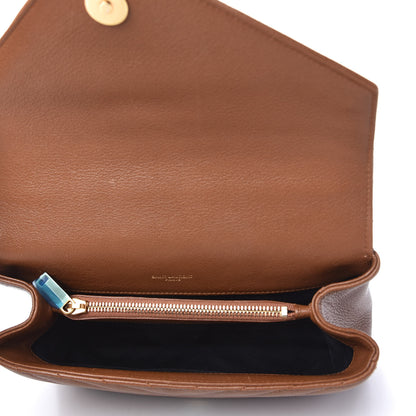Saint Laurent Calfskin Matelasse Chevron Monogram Medium College Bag Brick 5 of 9