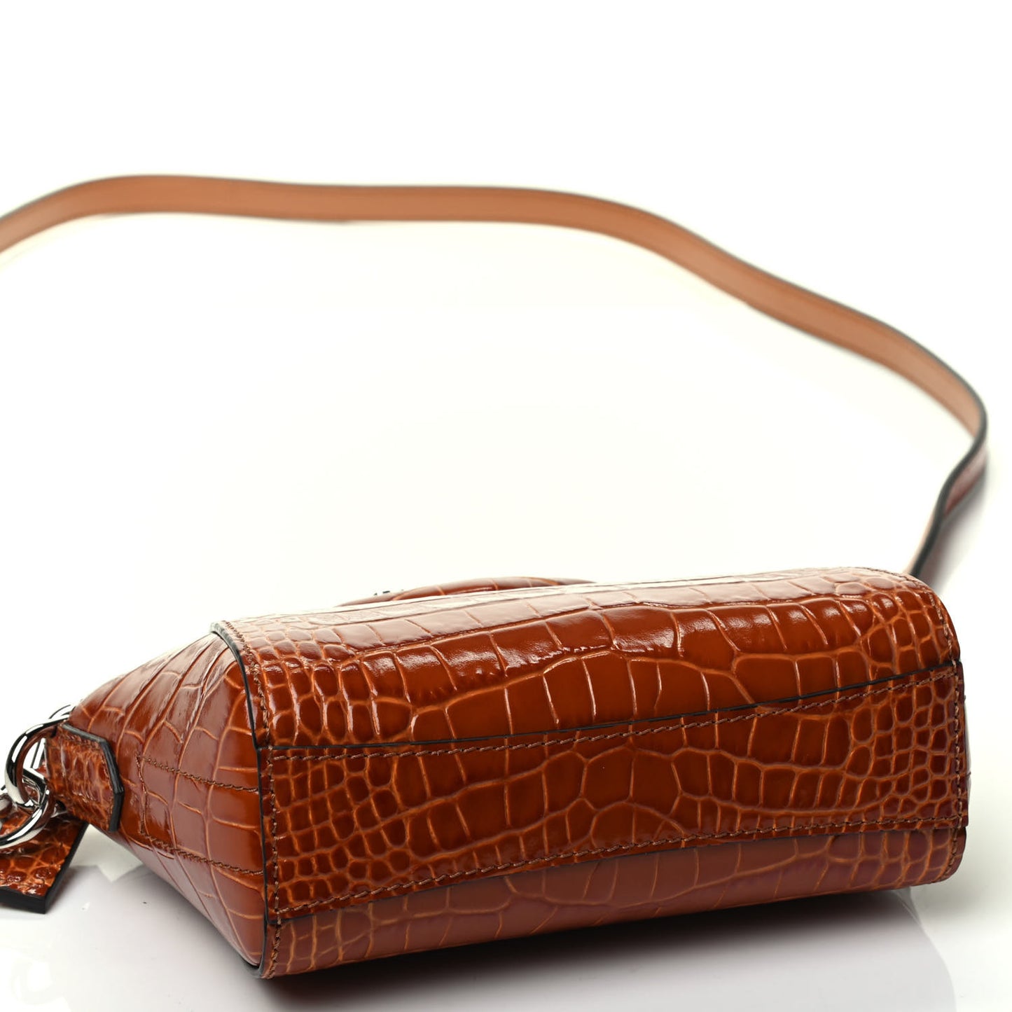 Calfskin Crocodile Embossed Nano Antigona Tan