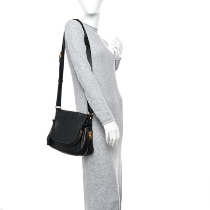 Tom Ford Grained Calfskin Medium Jennifer Crossbody Bag Black 2 of 14