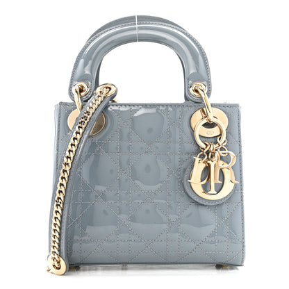 Christian Dior Patent Cannage Mini Lady Dior Grey Stone 1 of 12