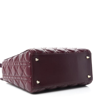 Christian Dior Lambskin Cannage Medium Lady Dior Burgundy 4 of 11