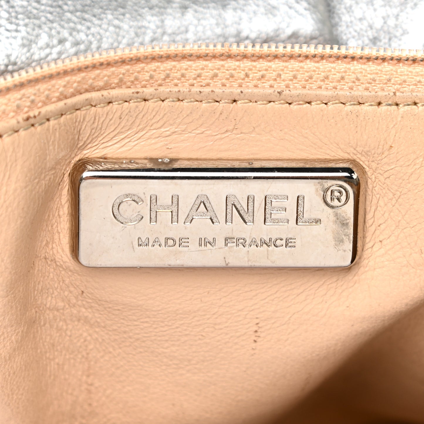 Metallic Deerskin Luxe Ligne Flap Silver