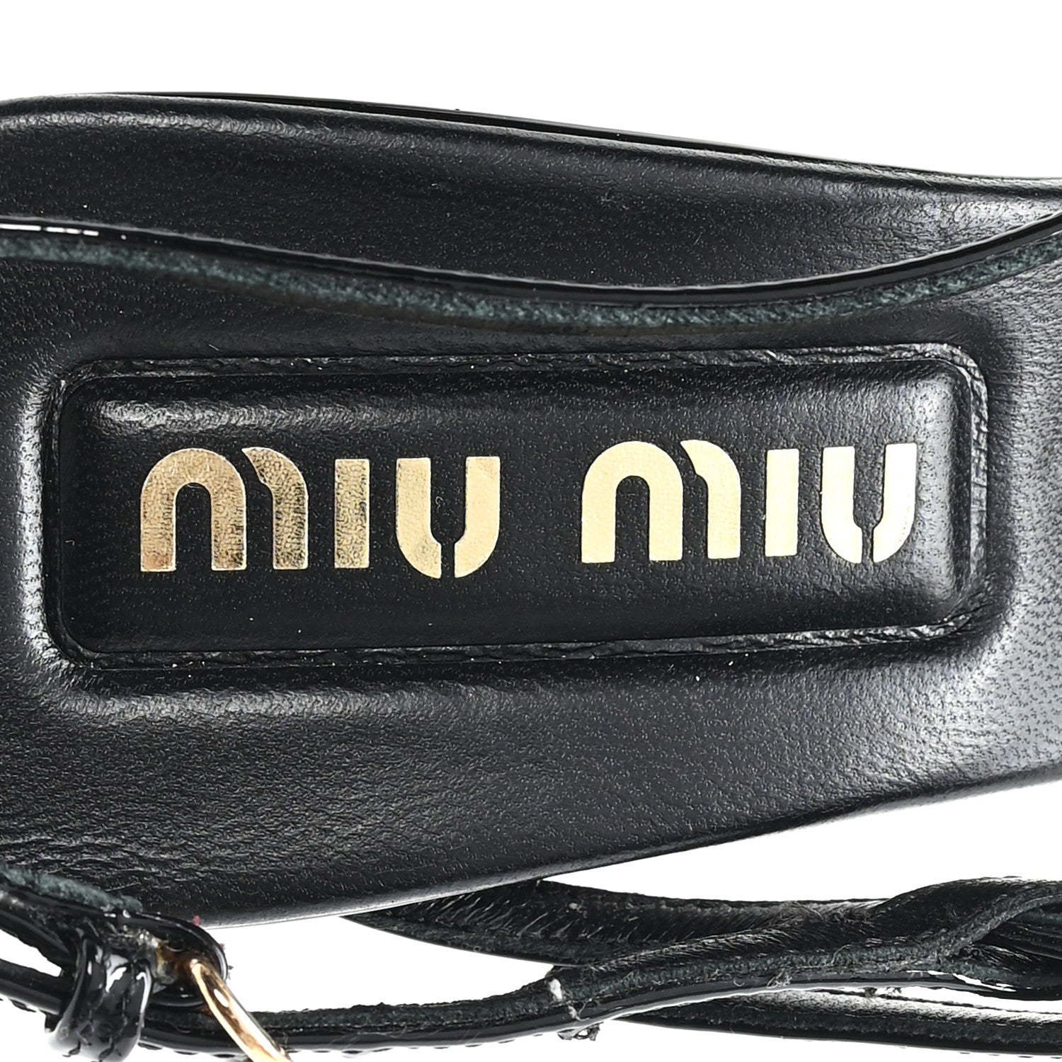 Miu Miu Vernice Buckle Slingback Pumps 38 Black 8 of 8