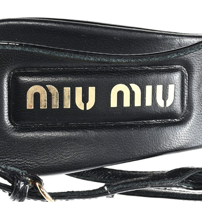 Miu Miu Vernice Buckle Slingback Pumps 38 Black 8 of 8