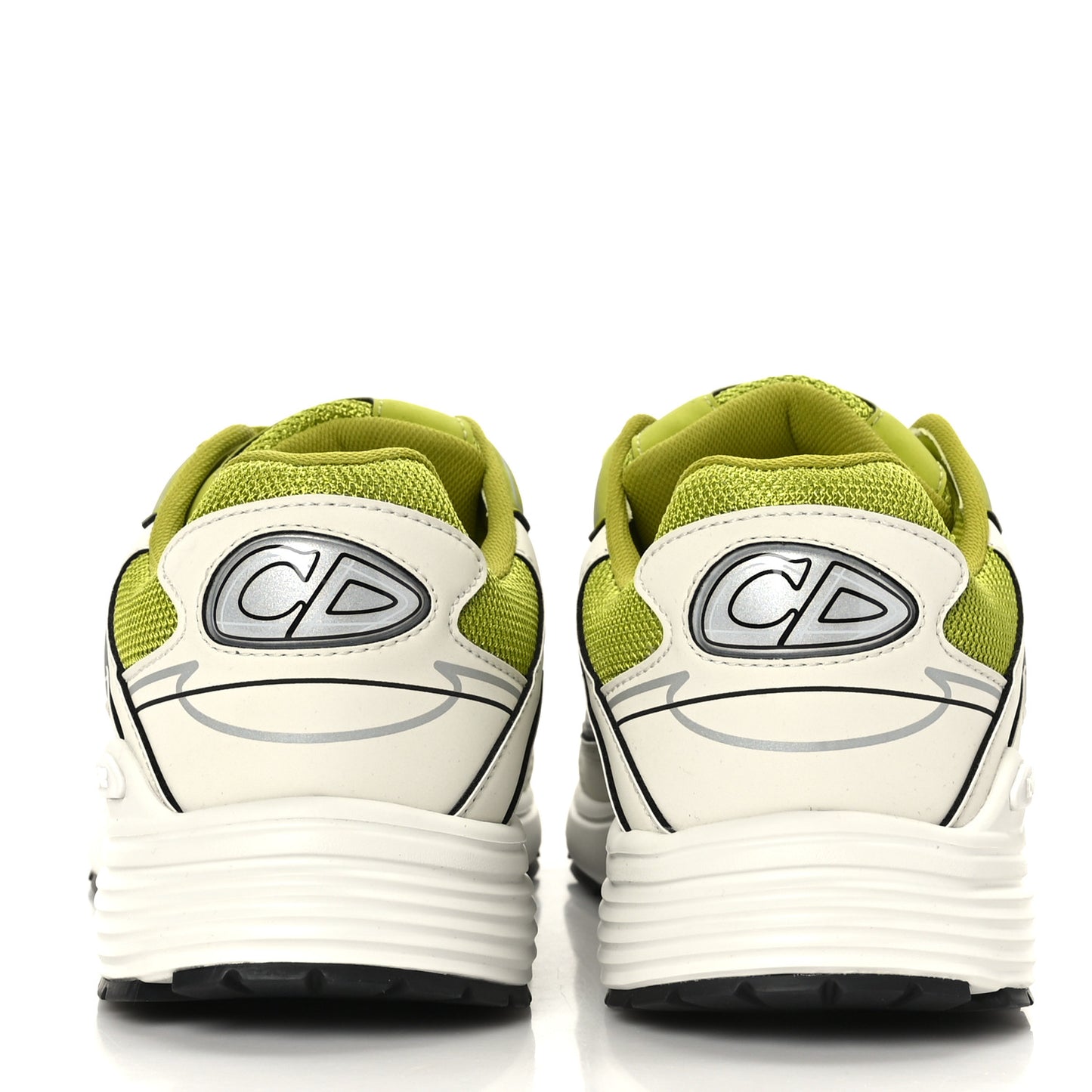 Technical Mesh Calfskin Mens B30 Sneakers 43 Green Grey