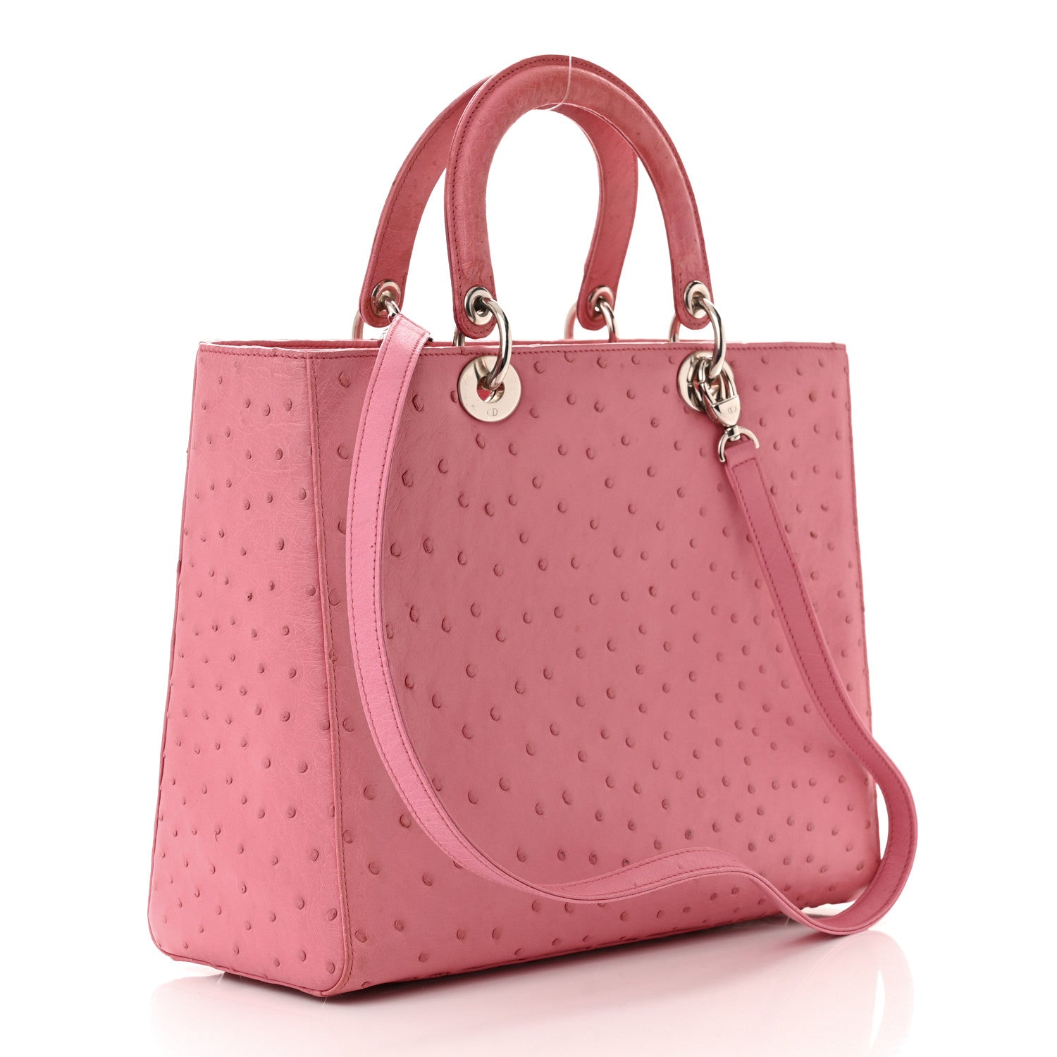 Christian Dior Ostrich Large Lady Dior Pink 3 of 14