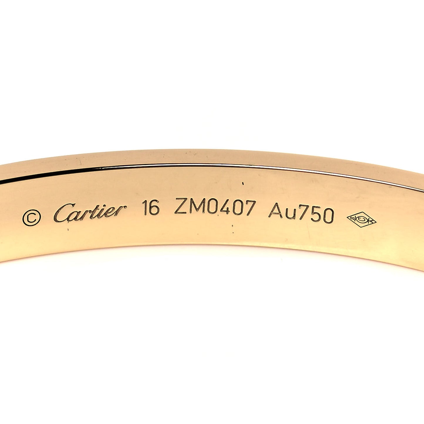 18K Yellow Gold LOVE Bracelet 16