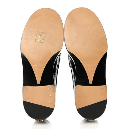 Chanel Shiny Calfskin Logo Loafers 36.5 Black 5 of 10