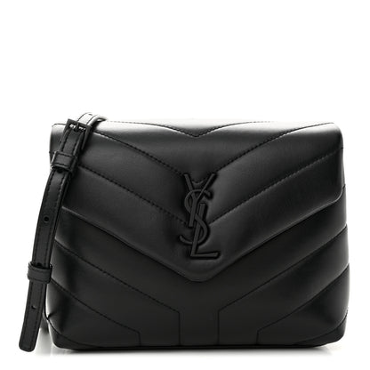 Saint Laurent Calfskin Y Quilted Monogram Monochrome Toy Loulou Crossbody Bag Black 1 of 11
