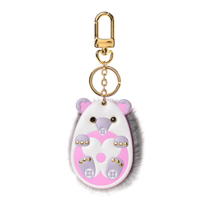 Louis Vuitton Calfskin Mink Fur Hedgehog Bag Charm Key Holder 1 of 5