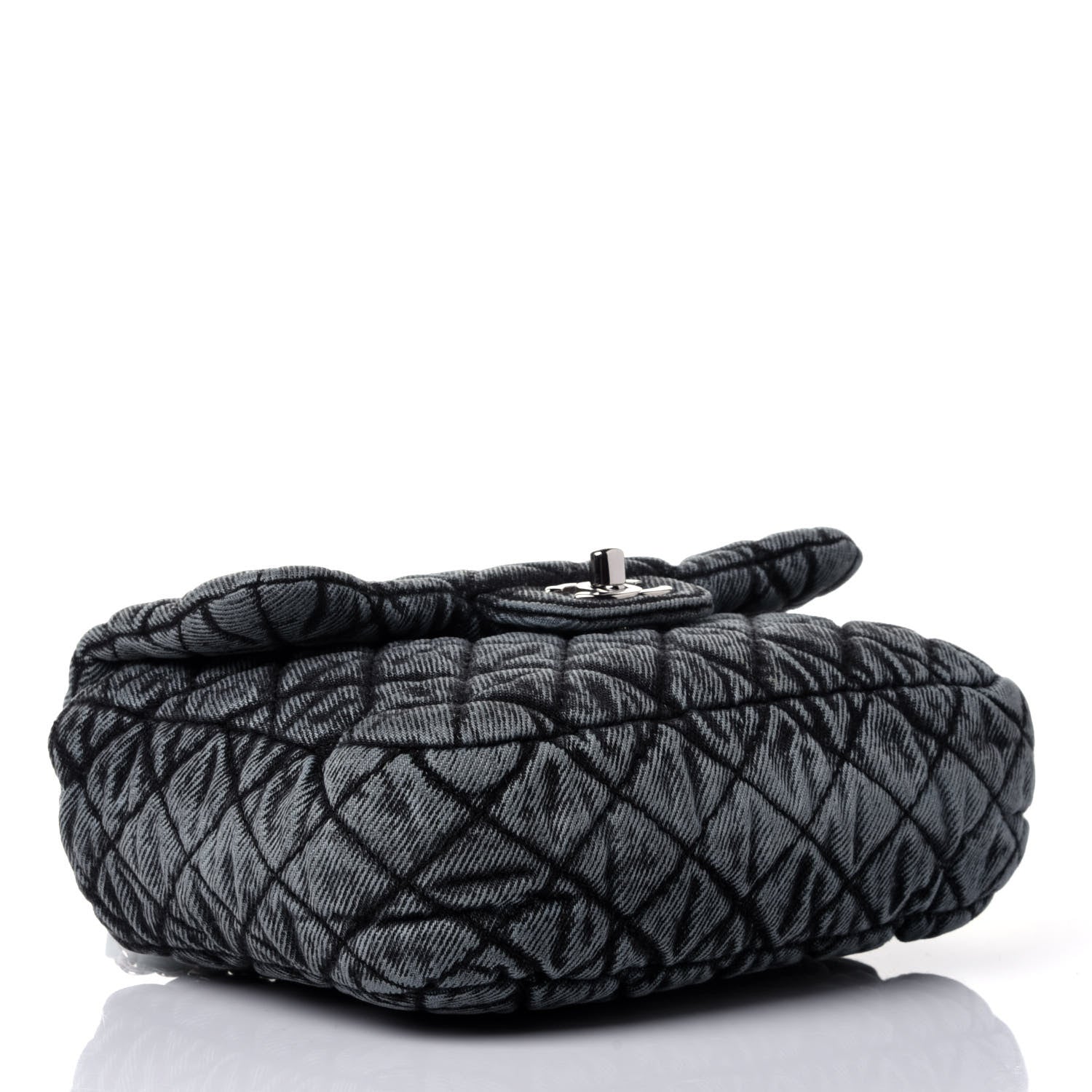 Chanel Washed Denim Quilted Small Denimpression Flap Blue Black 3 of 5