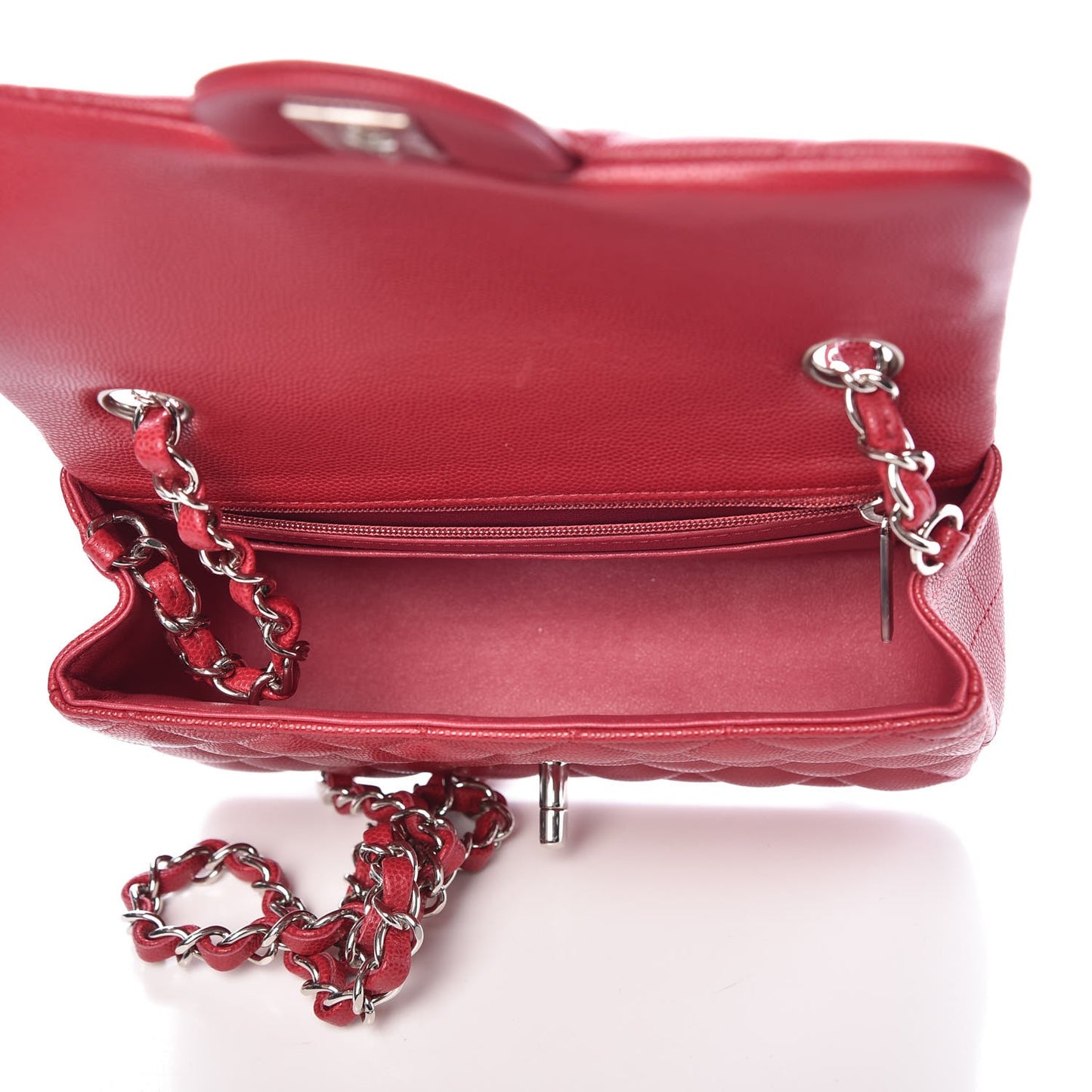 Caviar Quilted Mini Rectangular Flap Pink