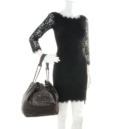 Chanel Calfskin Drawstring CC Bucket Bag Dark Brown 2 of 7