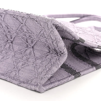 Christian Dior Raffia Cannage Medium Book Tote Lilac 10 of 11