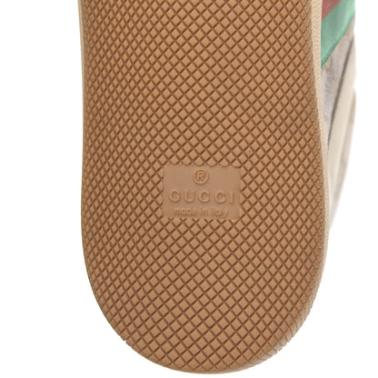 Gucci GG Monogram Nubuck Web Mens Screener High Top Sneakers 8.5 New Sand Dusty Milk Vintage Green 6 of 9