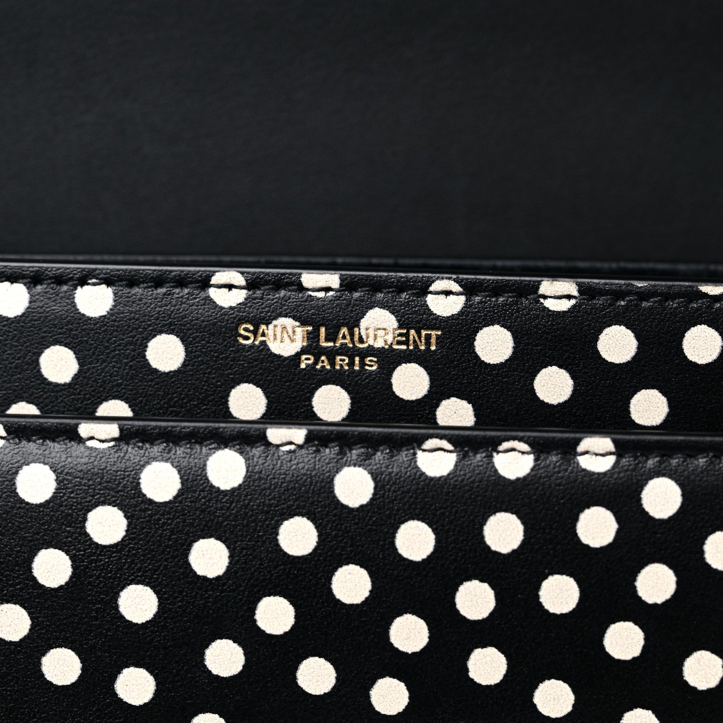Calfskin Polka Dot Medium Monogram Sunset Black White