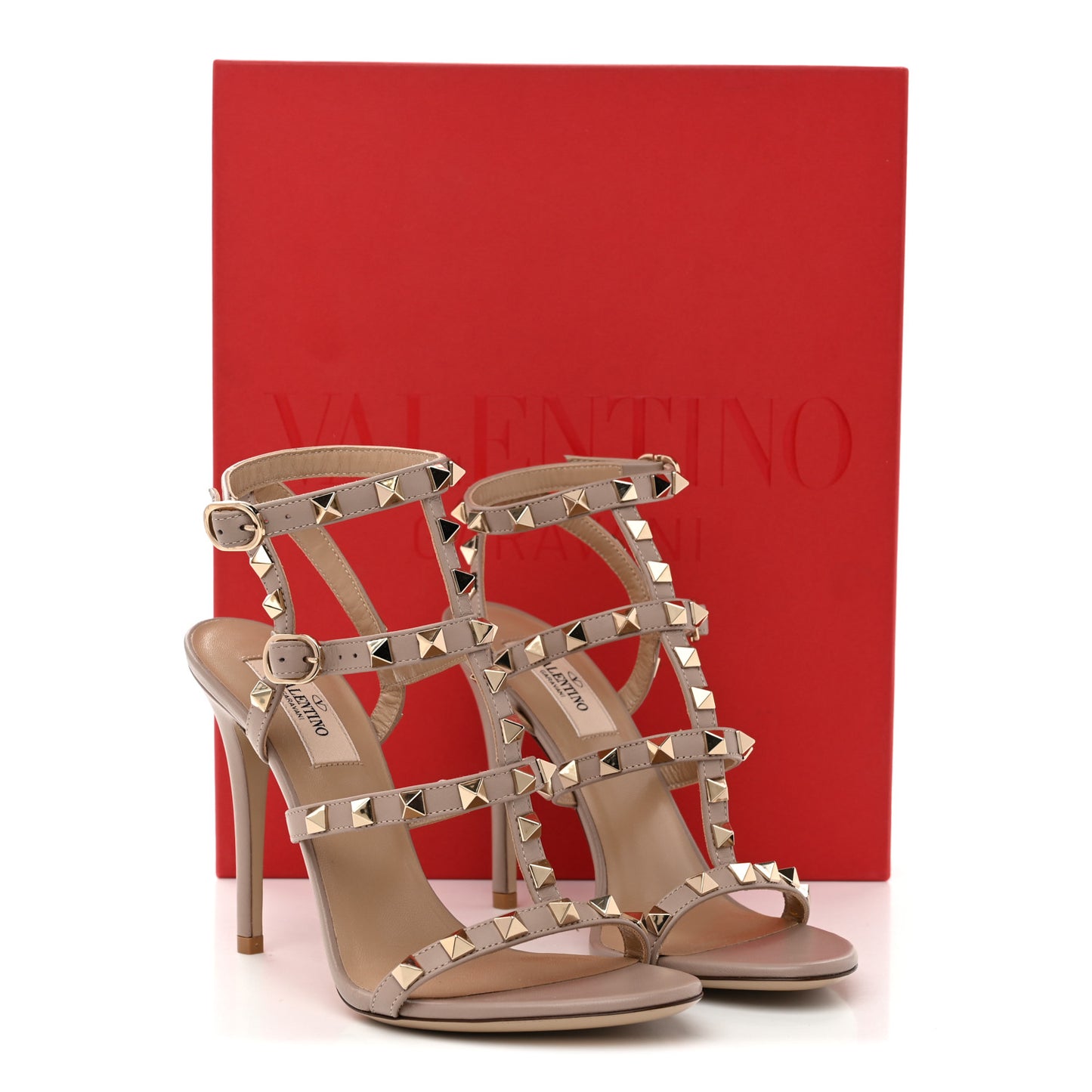 Nappa Rockstud Gladiator 105mm Sandals 36 Poudre