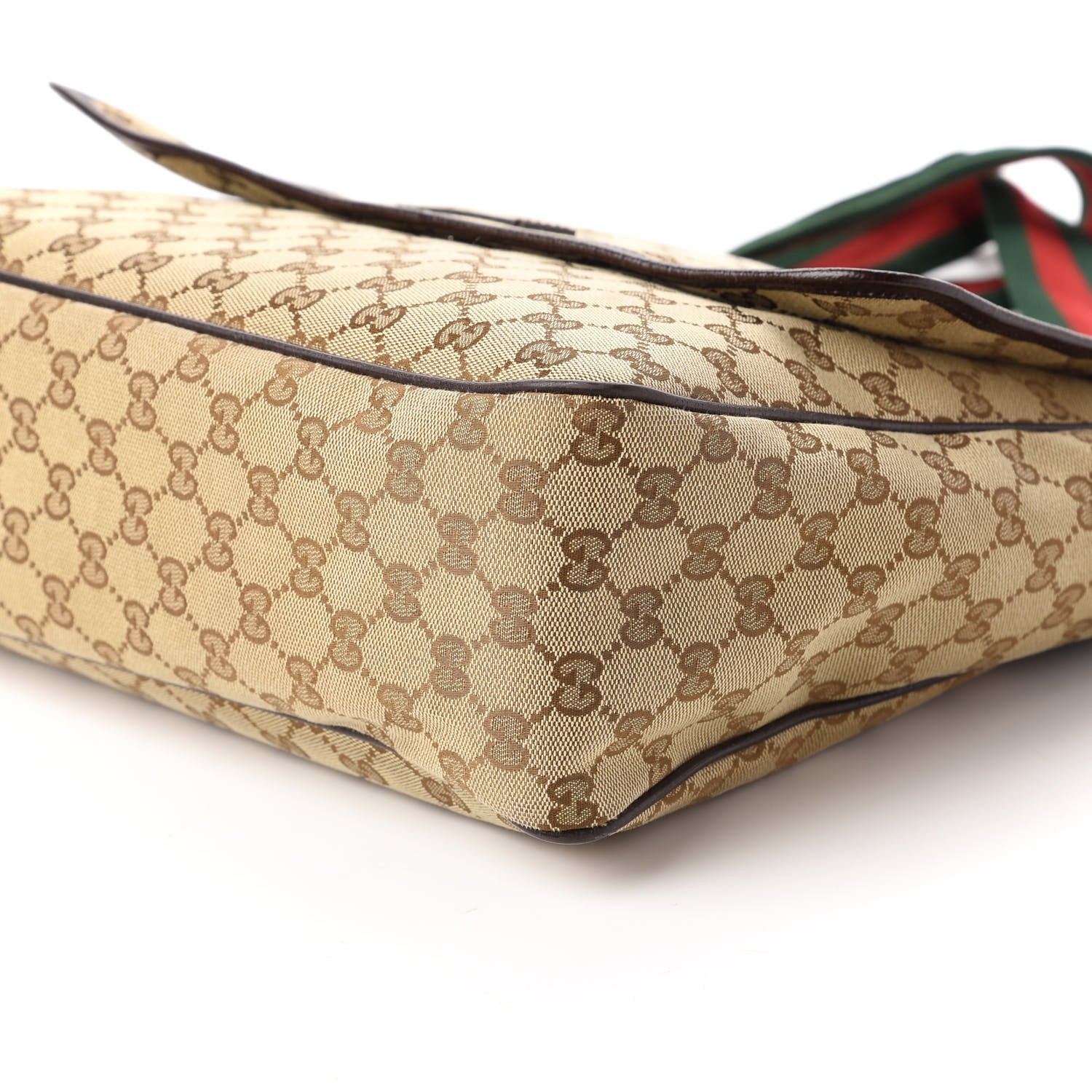 Gucci Monogram Web Medium Flap Messenger Beige Dark Brown 7 of 10