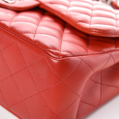 Chanel Lambskin Quilted Jumbo Double Flap Red 9 of 13