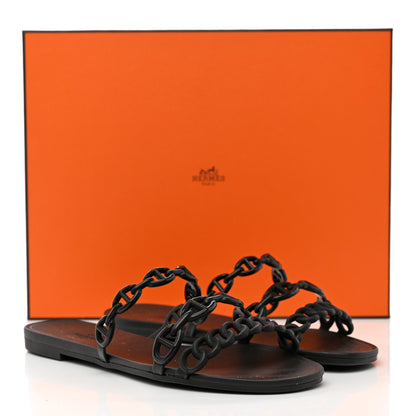 Hermes Rubber Chaine d'Ancre Rivage Sandals 35 Black 9 of 9