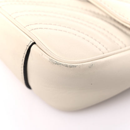 Gucci Calfskin Matelasse Mini GG Marmont Shoulder Bag White 9 of 18