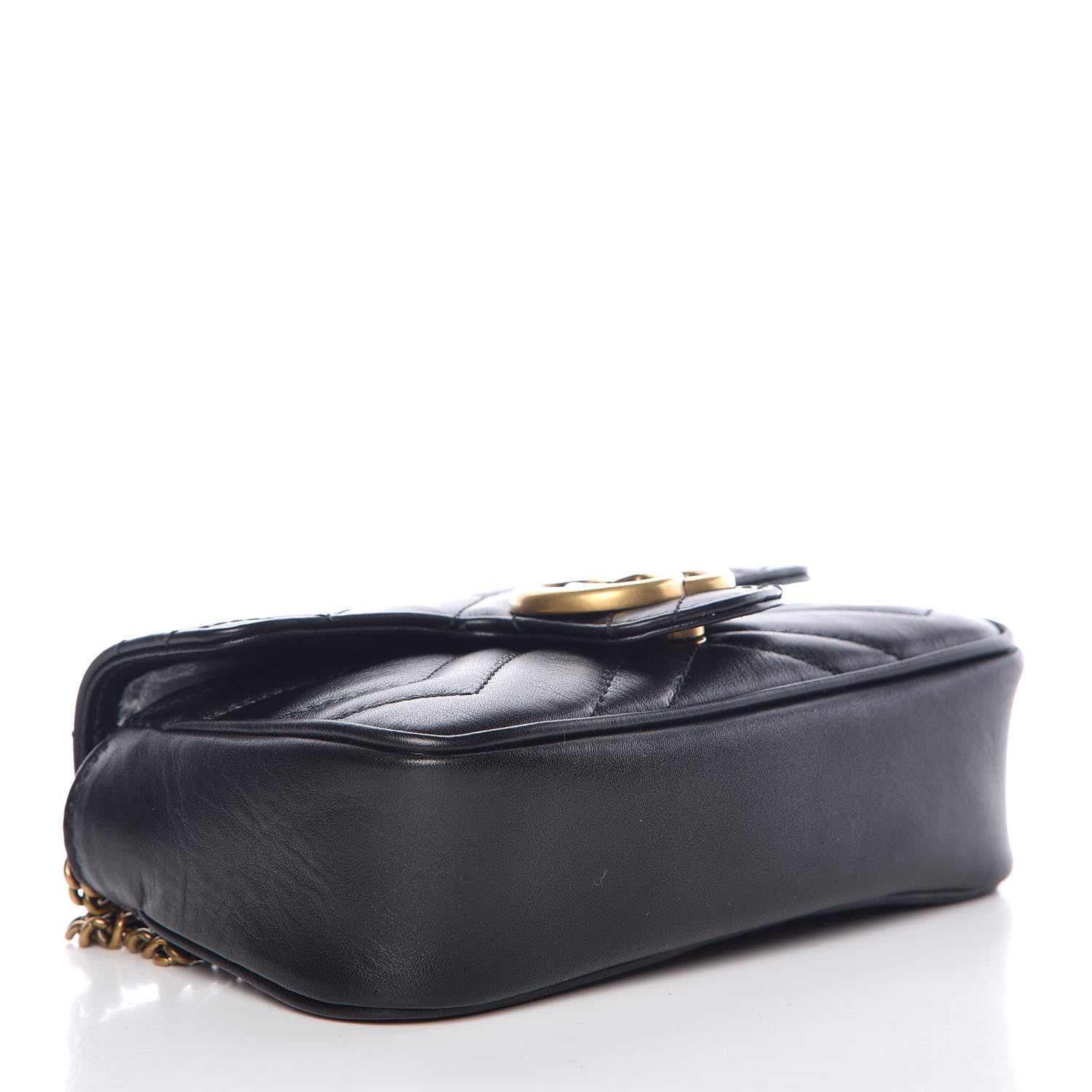 Gucci Calfskin Matelasse Super Mini GG Marmont Shoulder Bag Black 4 of 10