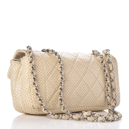 Chanel Aged Calfskin Perforated Small Flap Beige Clair 4 of 15