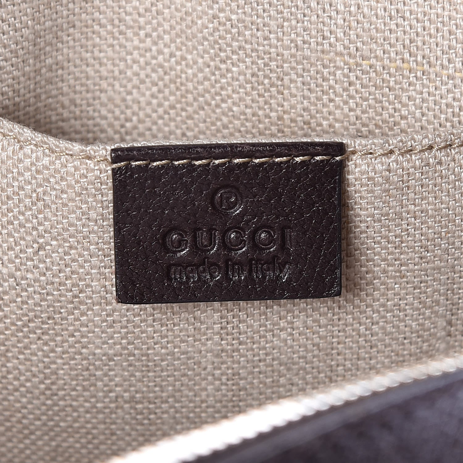 Gucci GG Supreme Monogram Web Small Webby Bee Shoulder Bag Dark Brown 8 of 9