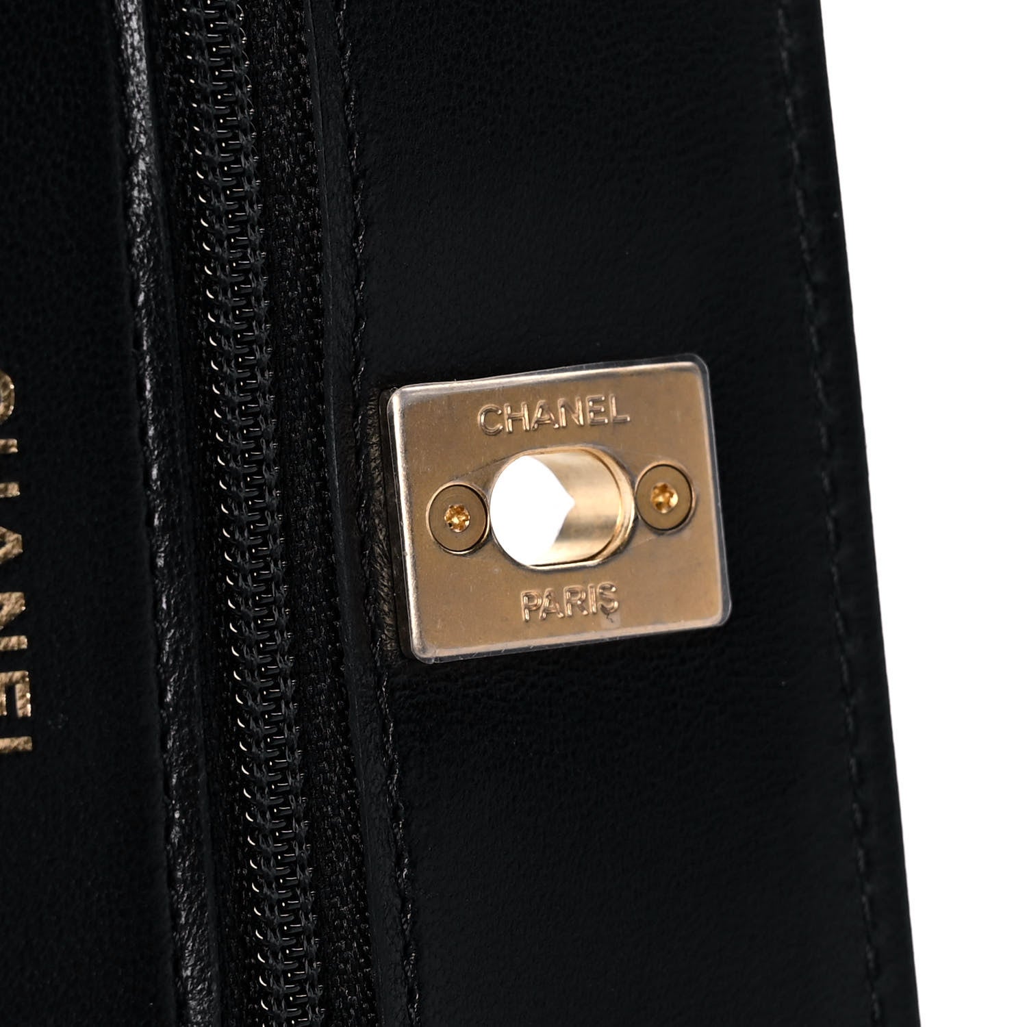 Chanel Lambskin Quilted CC Pearl Crush Wallet on Chain WOC Black 8 of 14