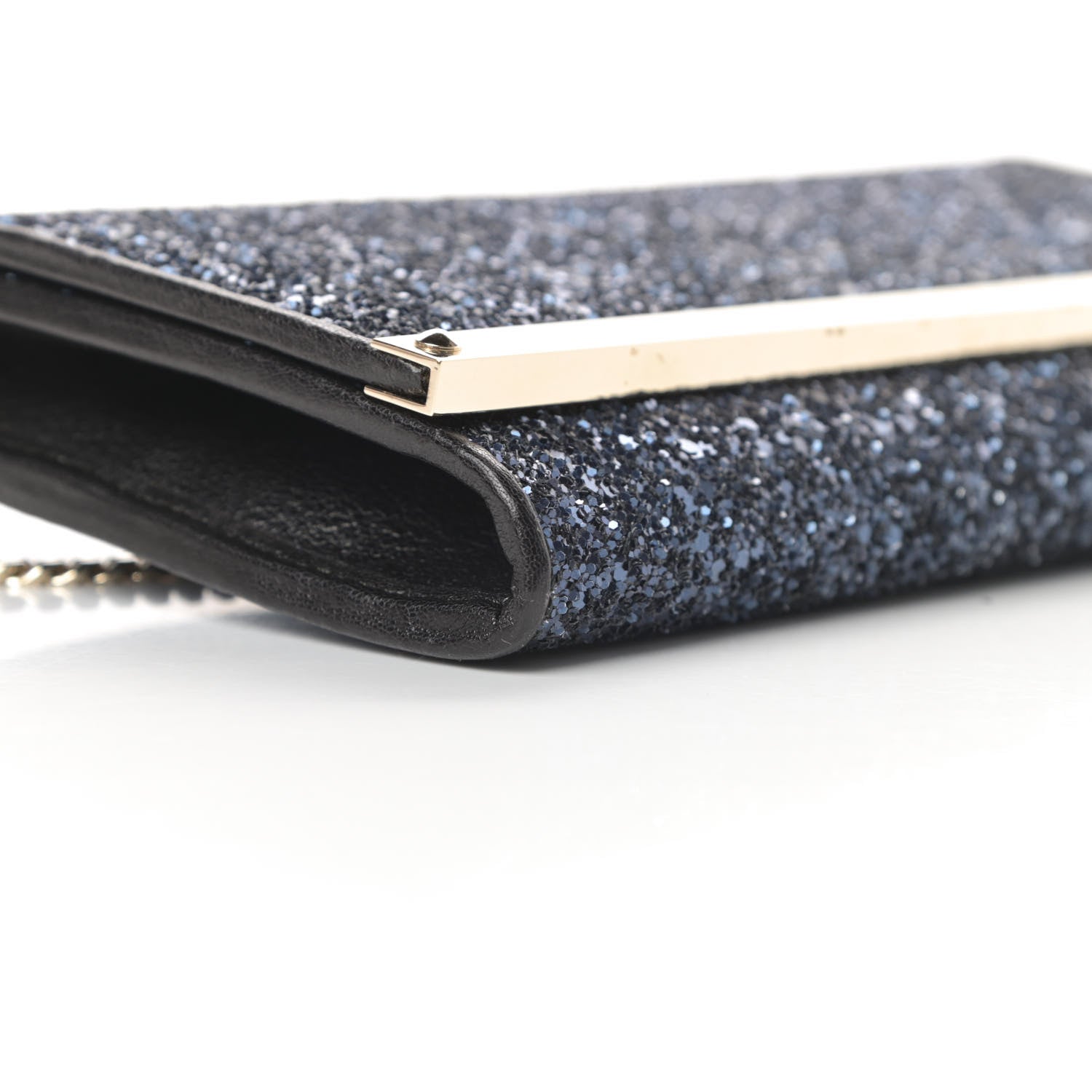 Jimmy Choo Glitter Milla Wallet on Chain Navy 8 of 11