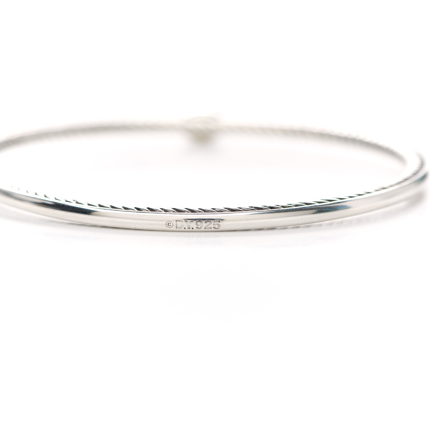 David Yurman Sterling Silver Black Diamond 3mm Oval Bracelet 3 of 3