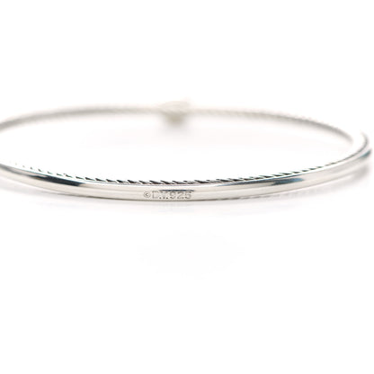 David Yurman Sterling Silver Black Diamond 3mm Oval Bracelet 3 of 3