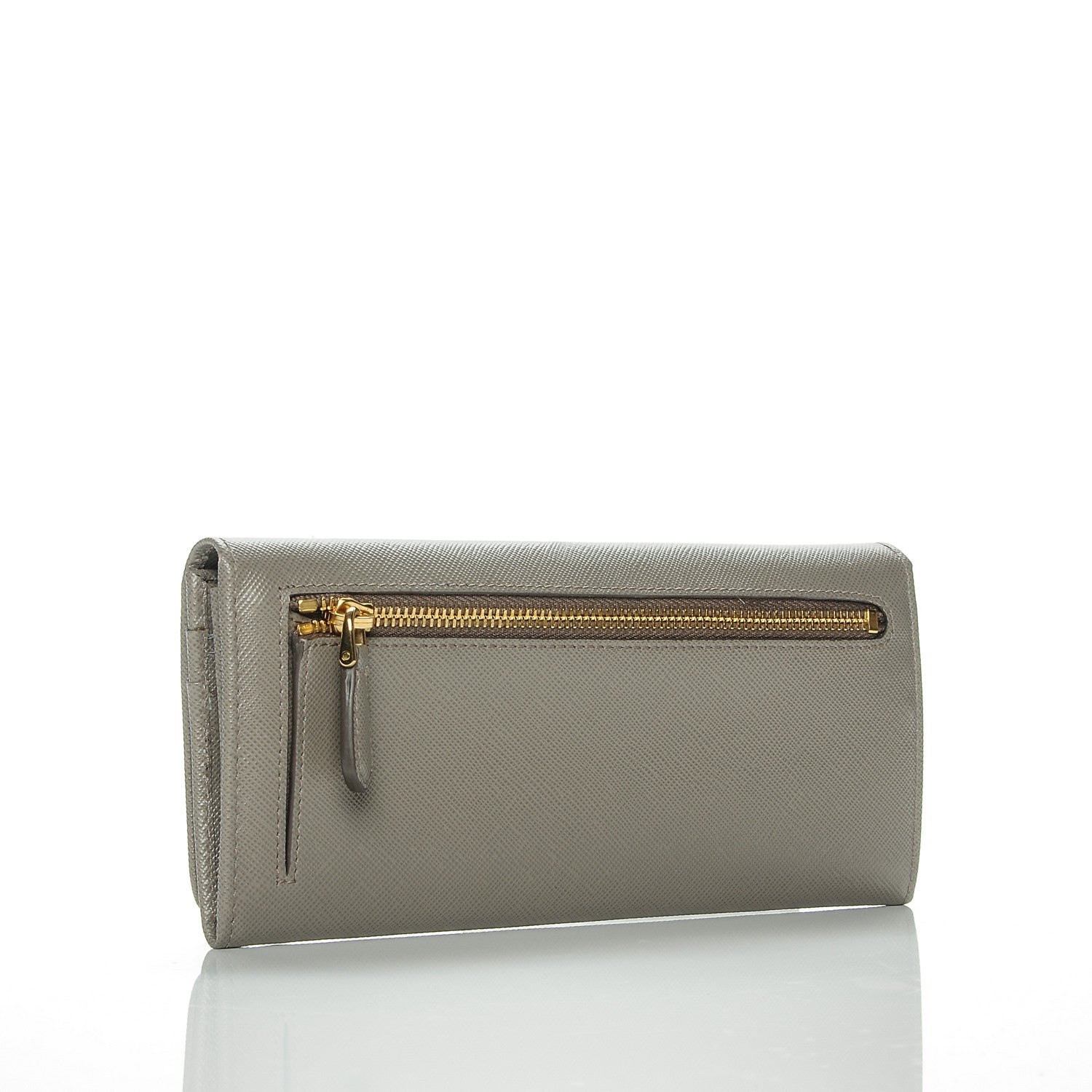 Prada Saffiano Metal Continental Flap Wallet Argilla 3 of 7