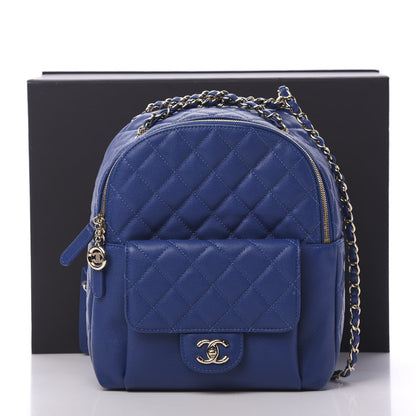 Chanel Caviar Quilted Large CC Day Backpack Blue 13 of 13