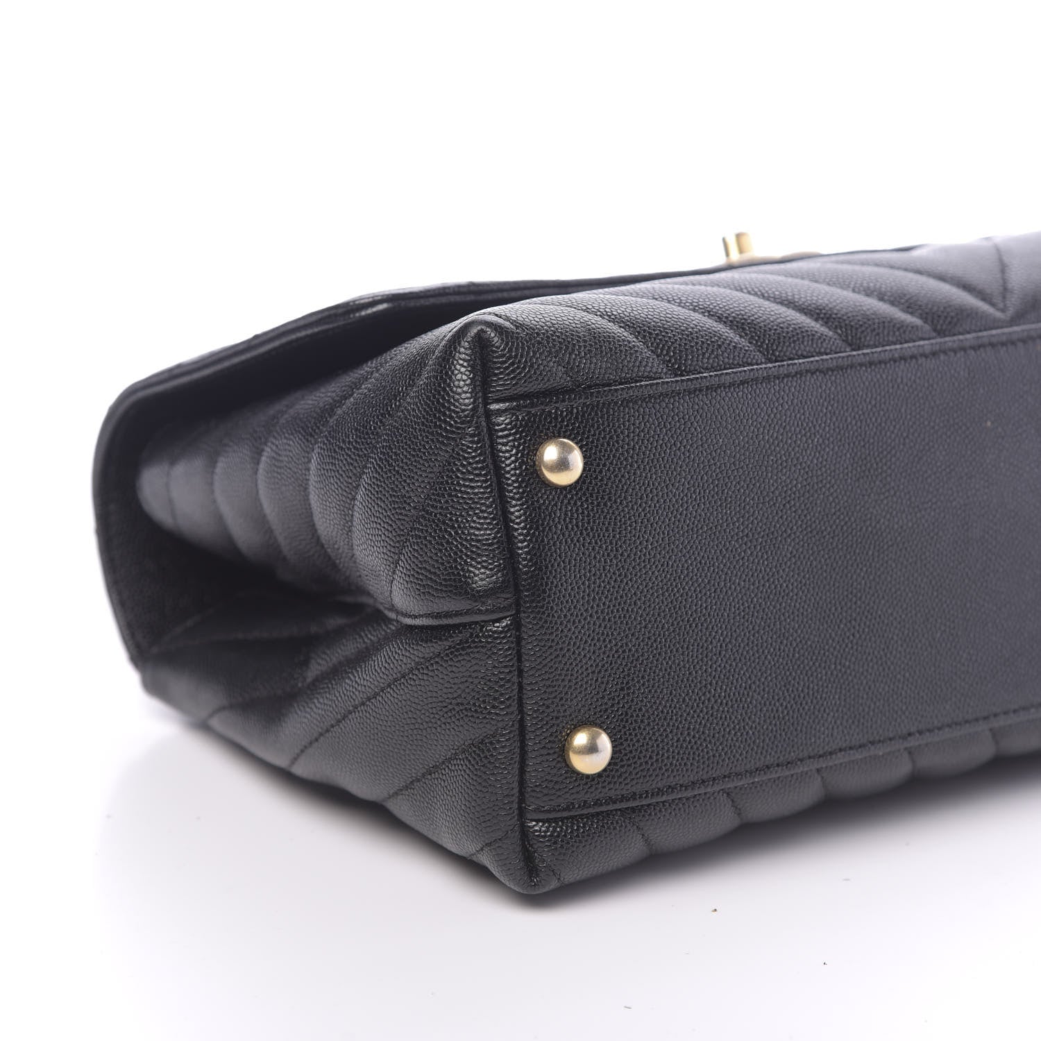 Chanel Caviar Chevron Quilted Small Coco Handle Flap Black 8 of 10
