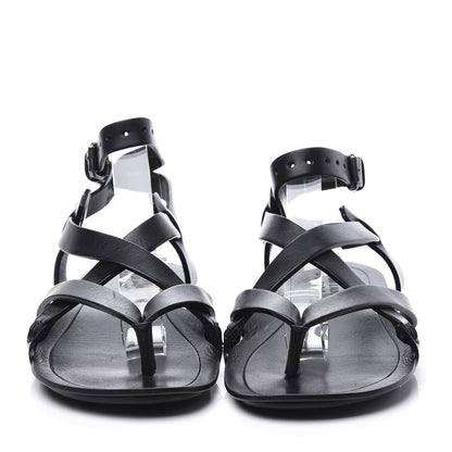 Saint Laurent Calfskin Culver Flat Sandals 39 Black 3 of 10