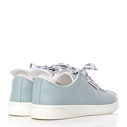 Chanel Calfskin CC Sneakers 36.5 Blue 4 of 11