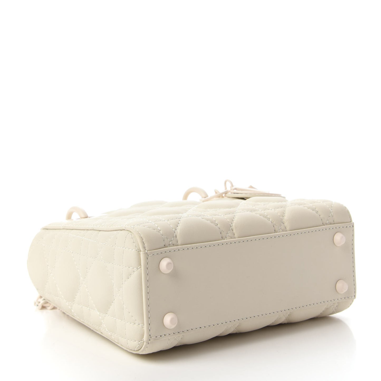 Ultra Matte Calfskin Cannage Mini Lady Dior White