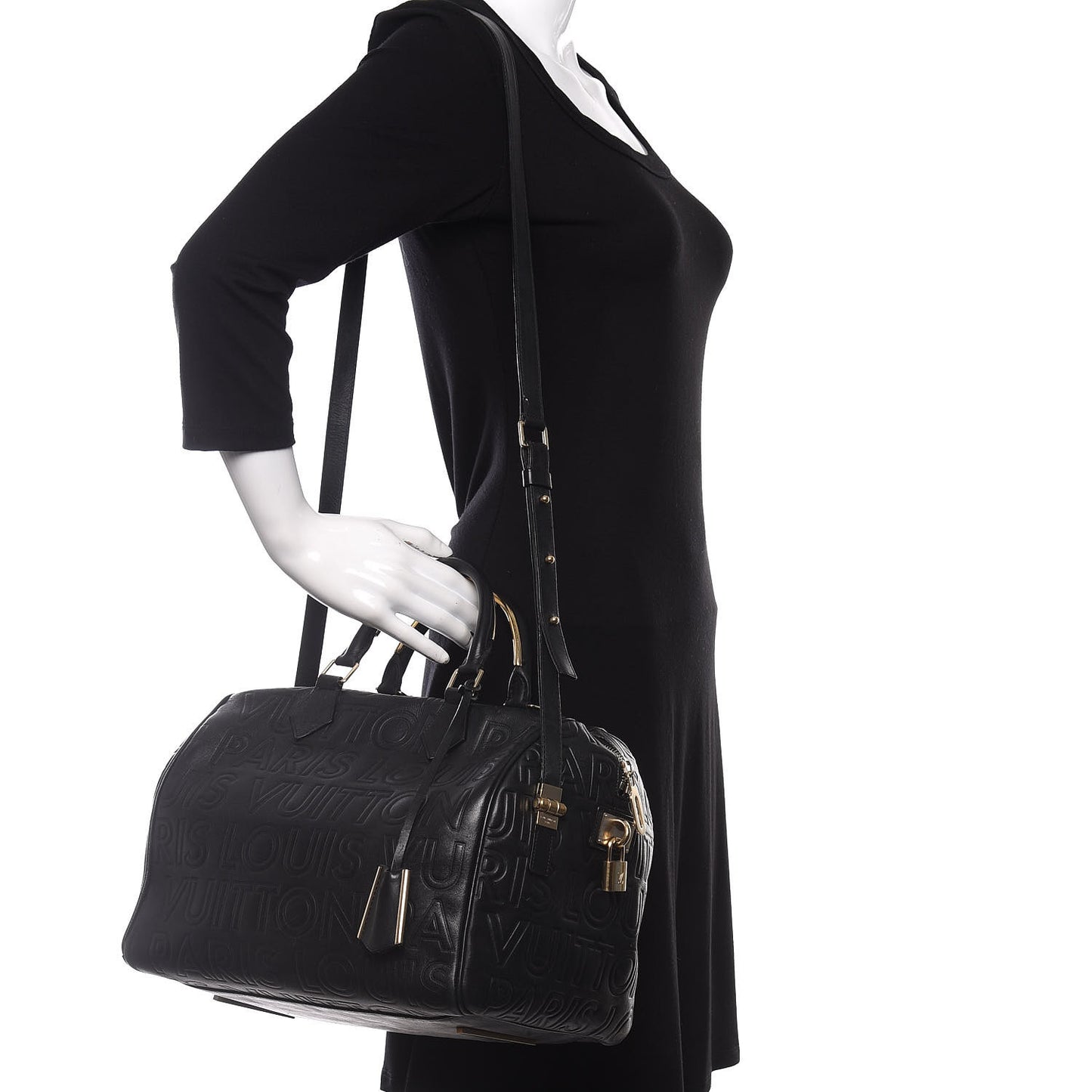 Calfskin Embossed Speedy Cube 30 Black