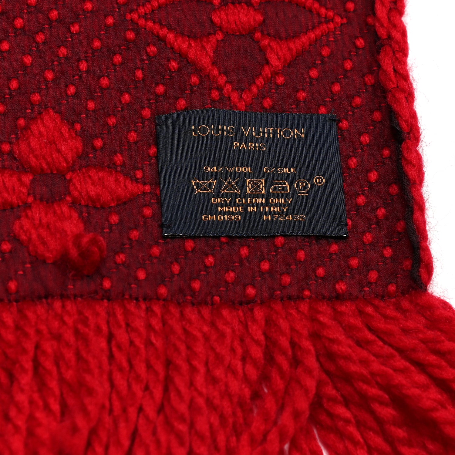 Louis Vuitton Wool Silk Logomania Scarf Rubis 4 of 5