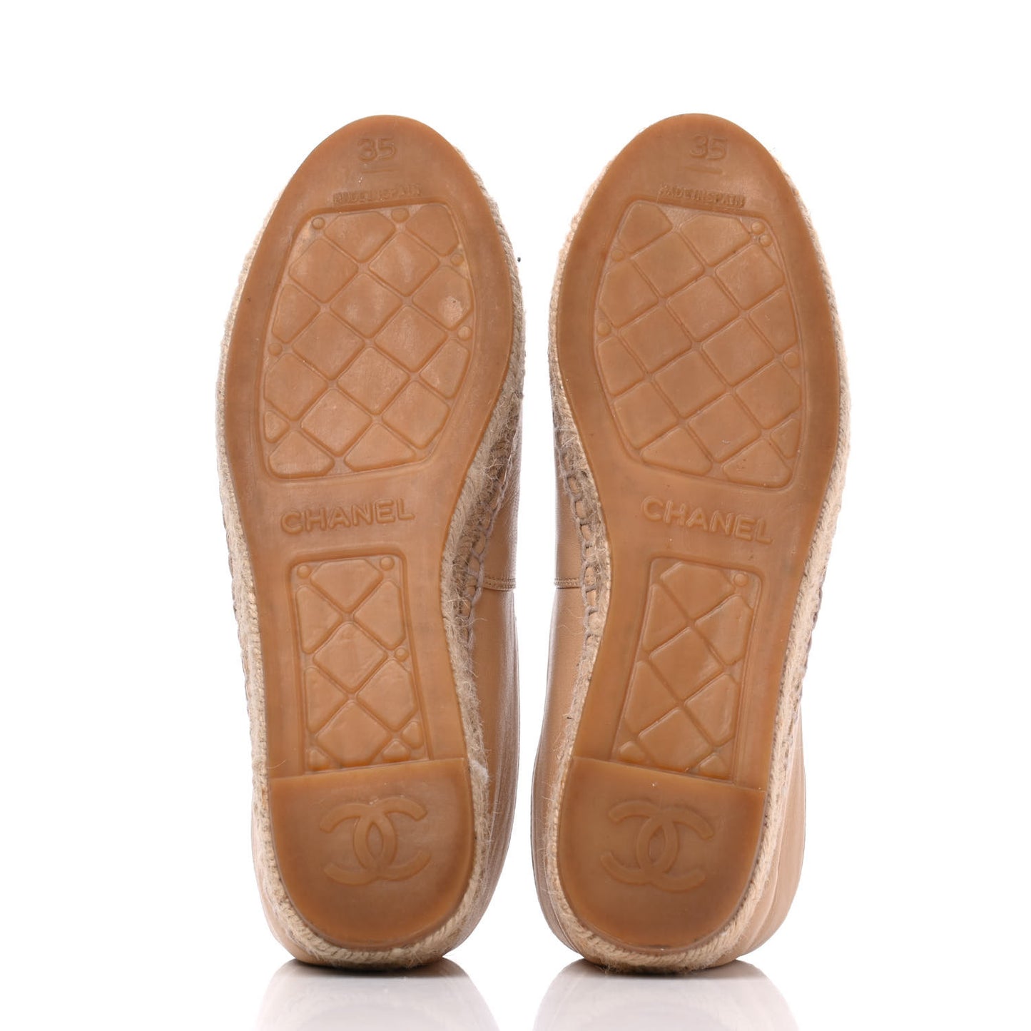 Lambskin CC Espadrilles 35 Beige Black