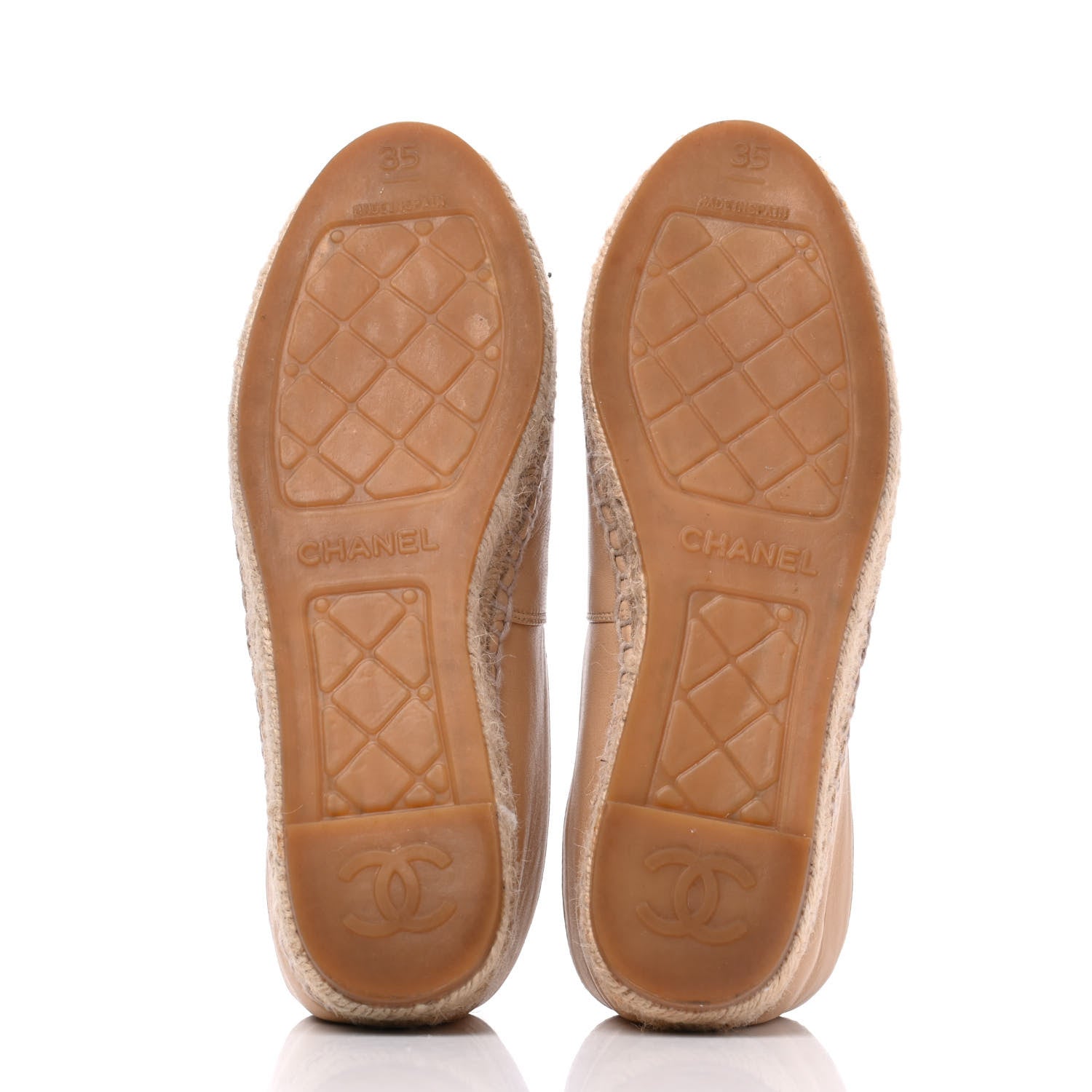 Chanel Lambskin CC Espadrilles 35 Beige Black 5 of 22