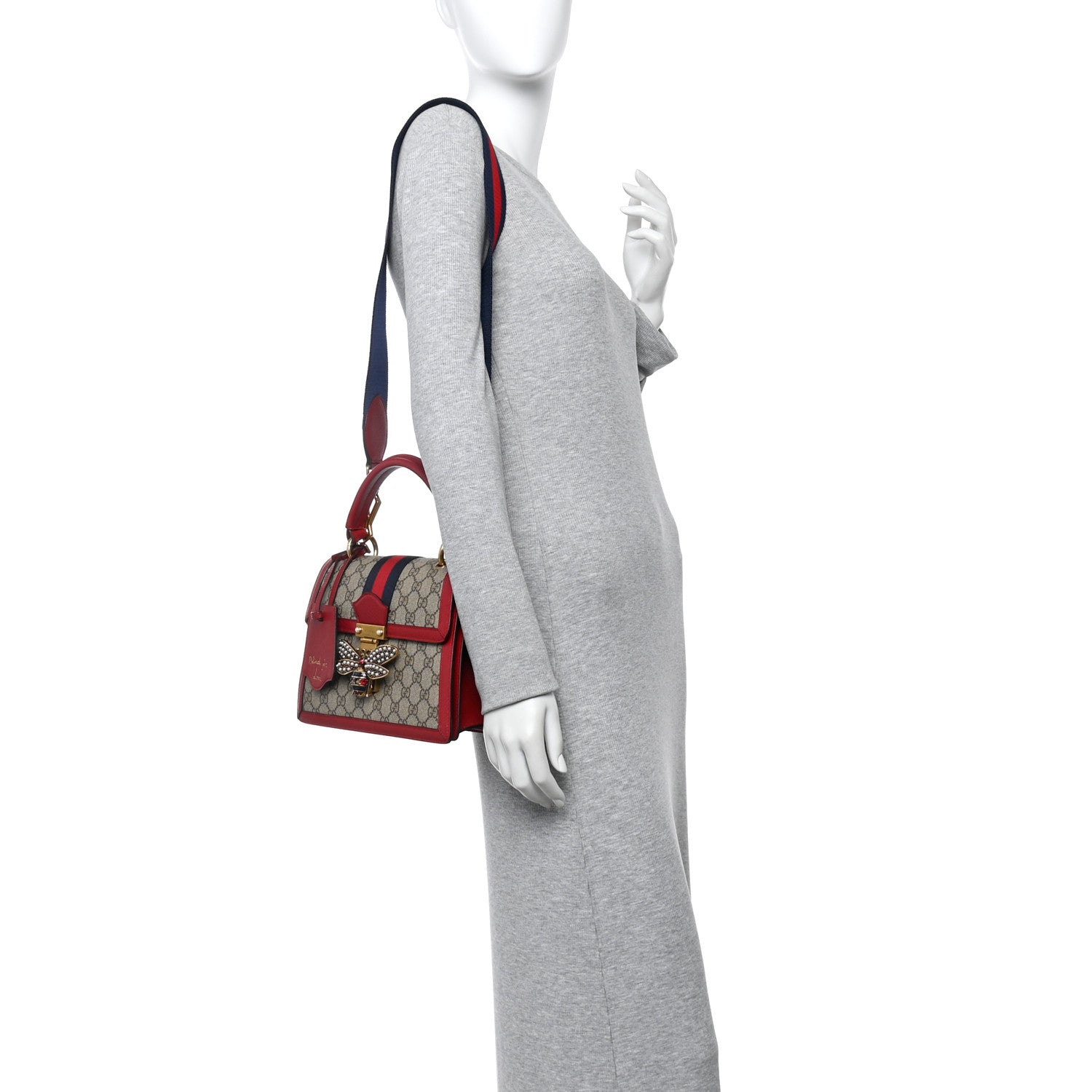 Gucci GG Supreme Monogram Small Queen Margaret Top Handle Bag Red 2 of 16