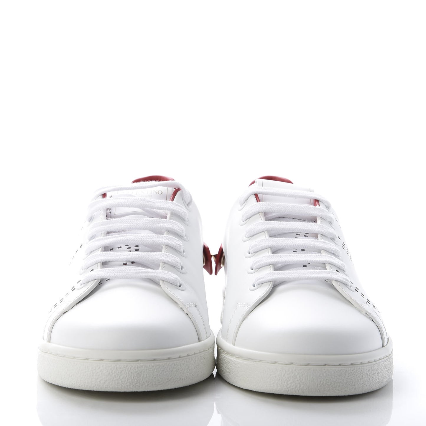 Calfskin Womens Backnet Sneakers 37 White Rosso Valentino