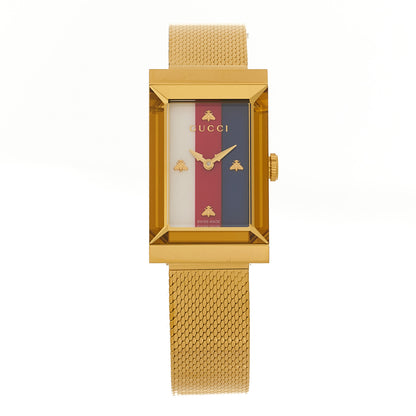 Gucci Stainless Steel 14mm Web G-Frame Quartz Watch Gold 1 of 4