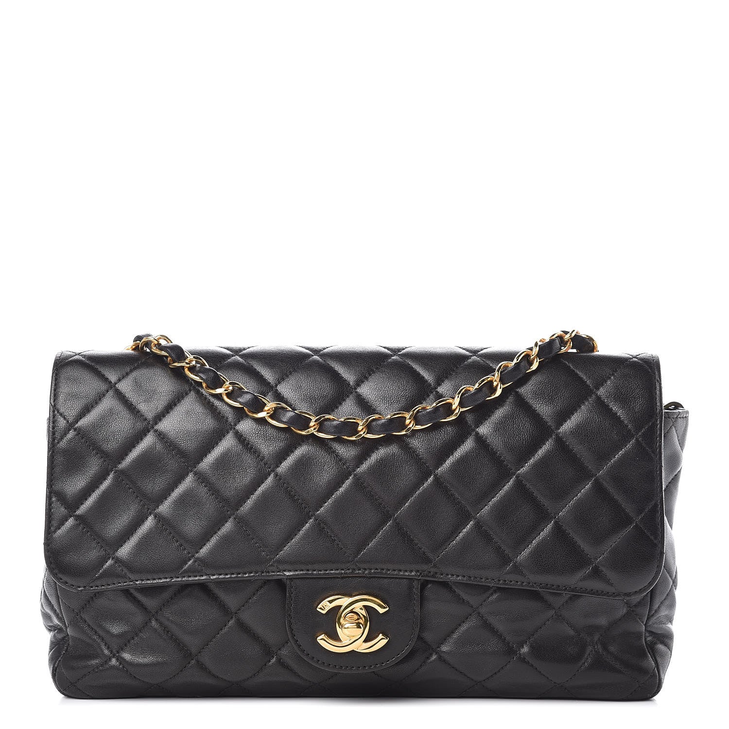Chanel Lambskin Quilted Medium Single Flap Black 1 of 11