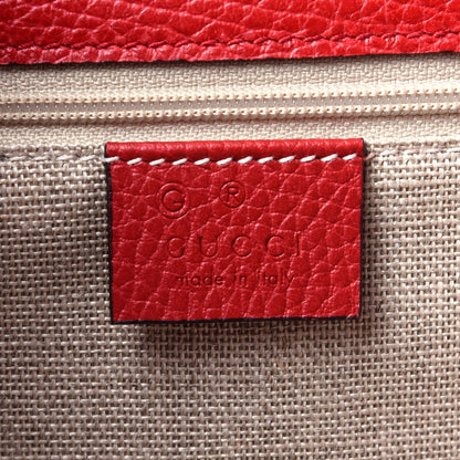 Gucci Dollar Calfskin Interlocking G Shoulder Bag Red 6 of 8