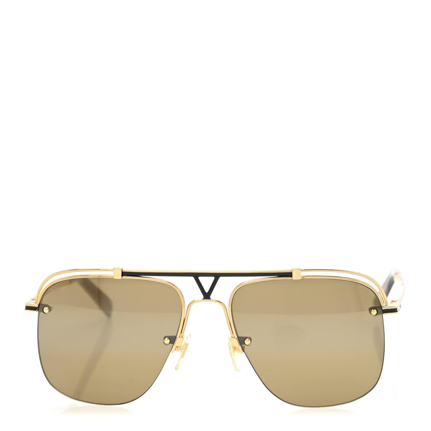 Louis Vuitton Metal LV Boarding Sunglasses Z2335W Gold 2 of 9