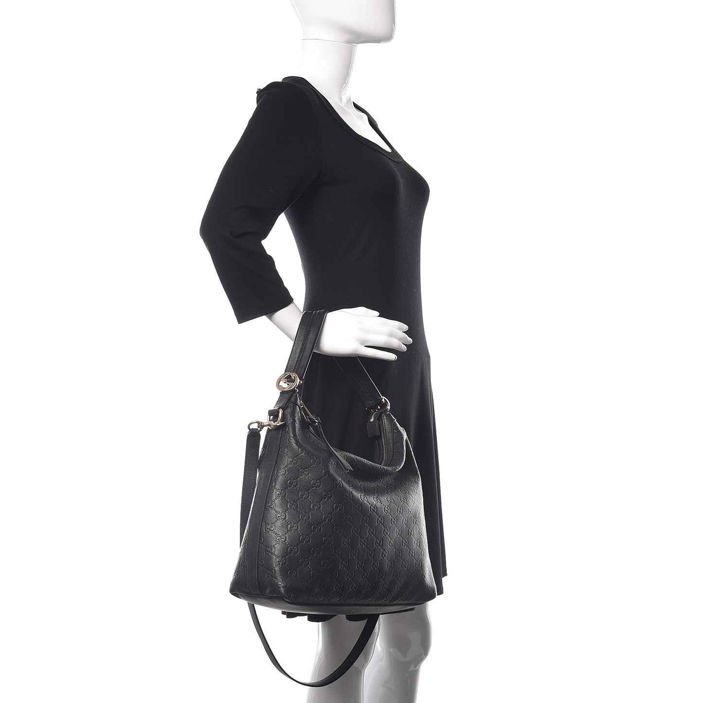 Guccissima Small Miss GG Hobo Black